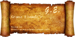 Granz Elemér névjegykártya